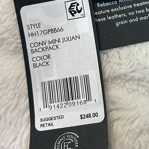 Rebecca Minkoff Julian Mini Convertible Backpack adjustable straps Black NWT - Picture 12 of 16